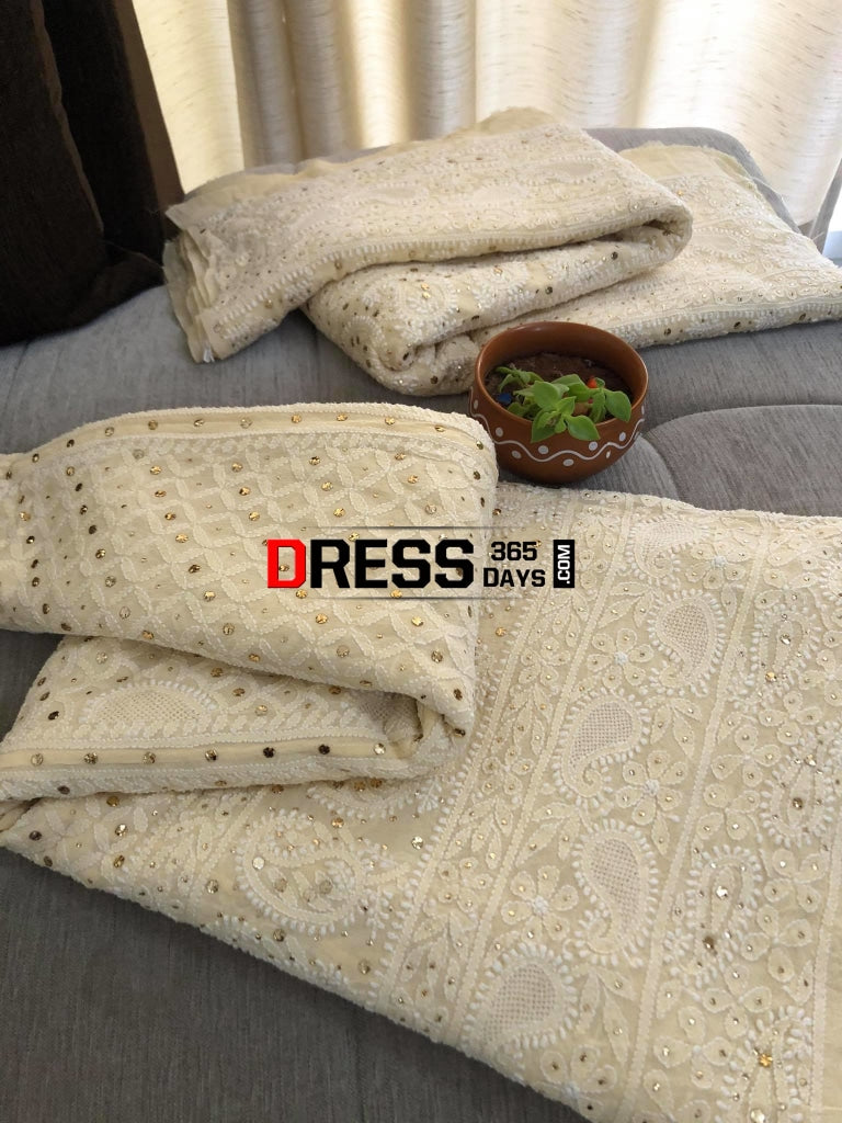 Hand Jaali & Kamdani Work Chikanakari Lehegna Set Chikankari Lehenga