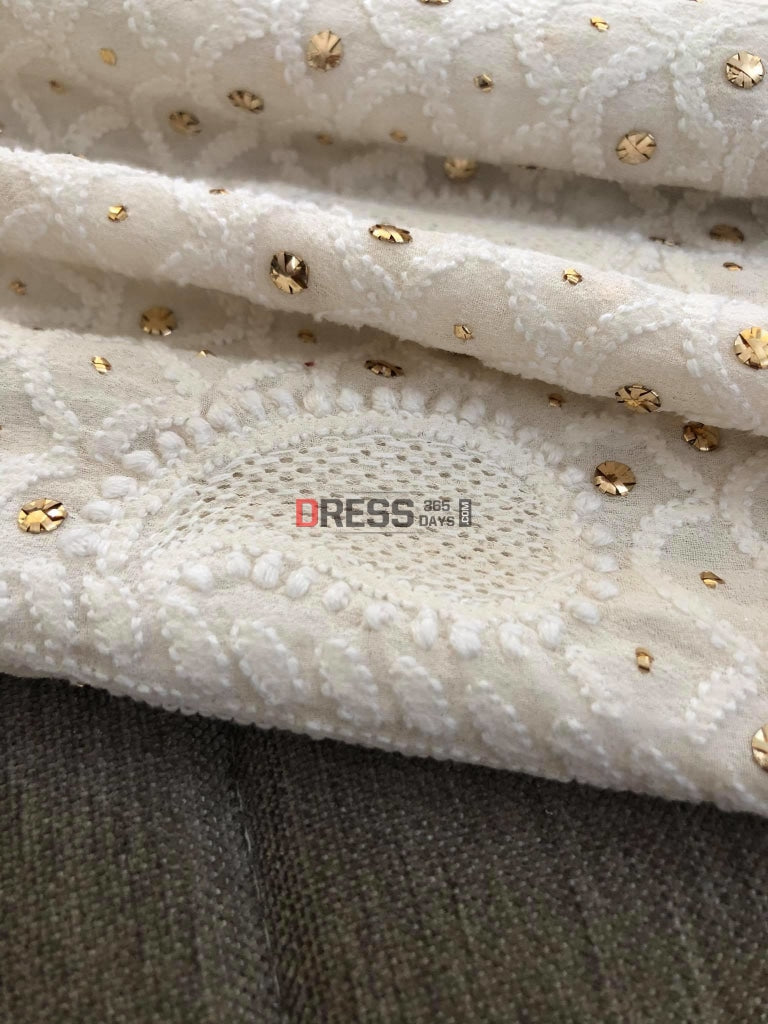 Hand Jaali Lucknowi Chikankari Kamdani Lehenga Skirt(Only Skirt)