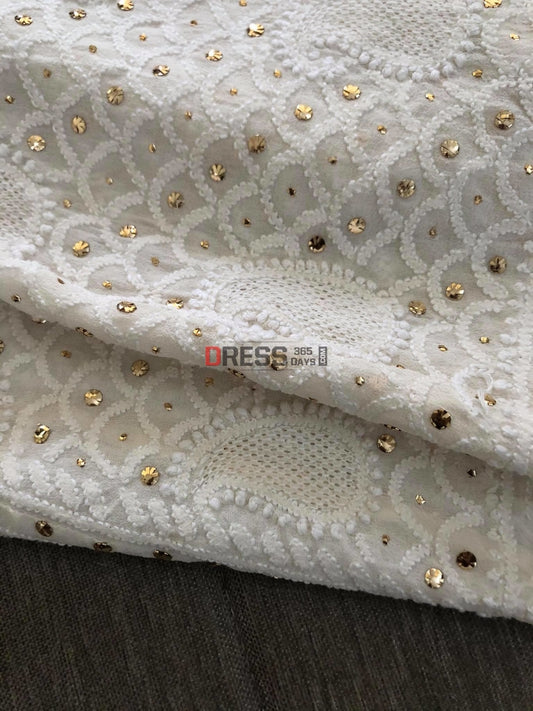 Hand Jaali Lucknowi Chikankari Kamdani Lehenga Skirt(Only Skirt)