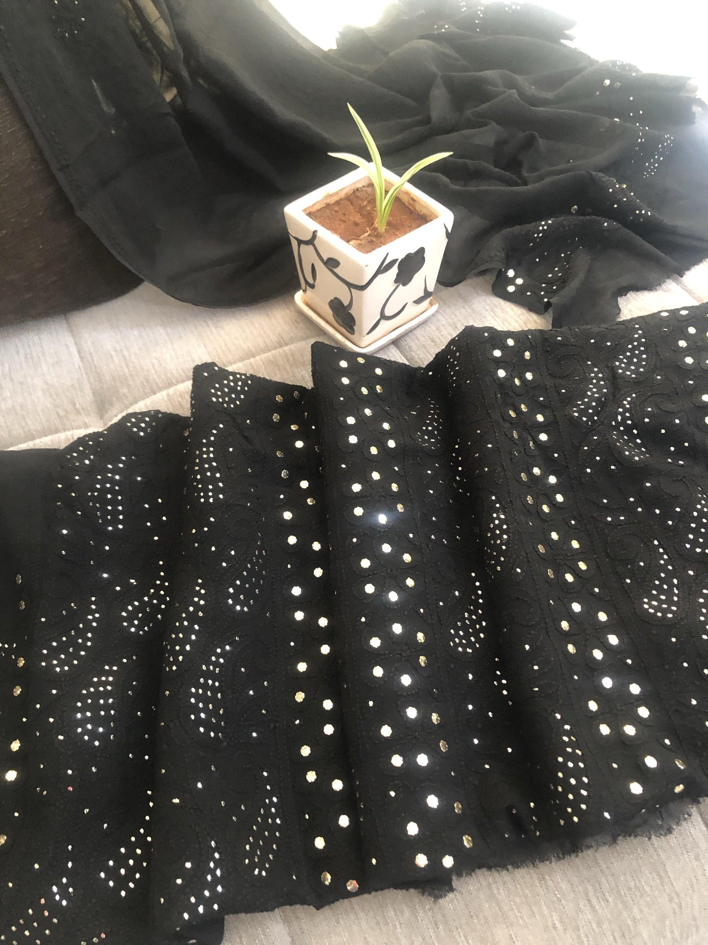Black Kamdani Chikankari Suit - Dress365days