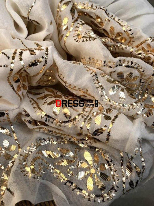 Ivory All Over Mukaish Suit Chikankari Suits