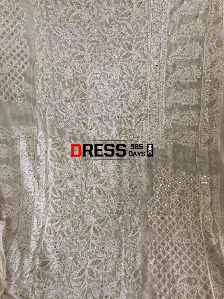 Ivory Chikankari Hand Embroidered Lehenga Set