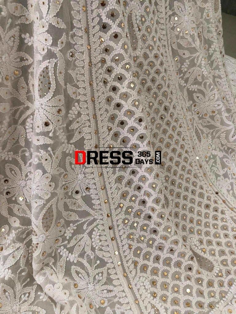Ivory Chikankari Hand Embroidered Lehenga Set