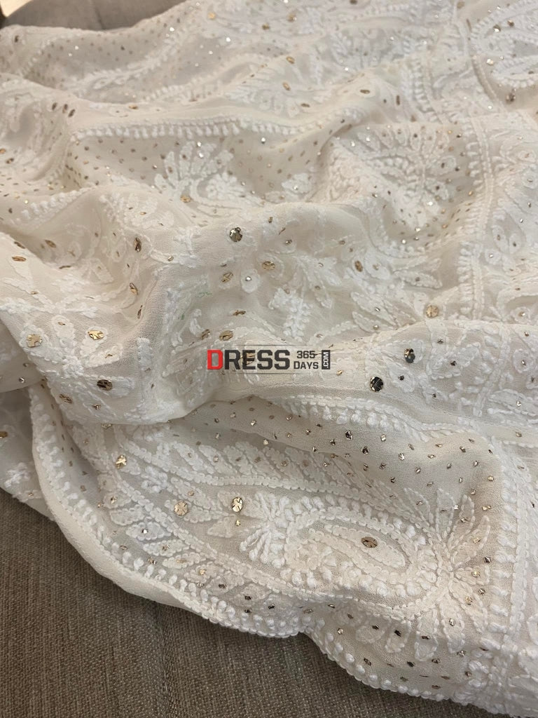 Ivory Chikankari & Kamdani Anarkali Suit