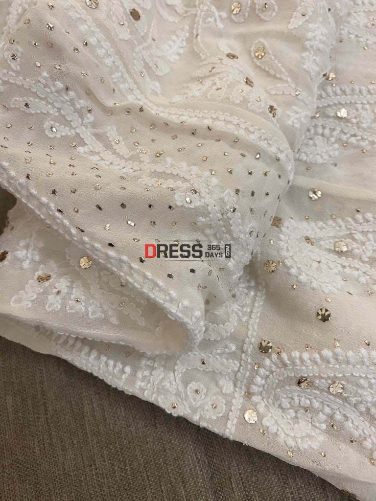 Ivory Chikankari & Kamdani Anarkali Suit