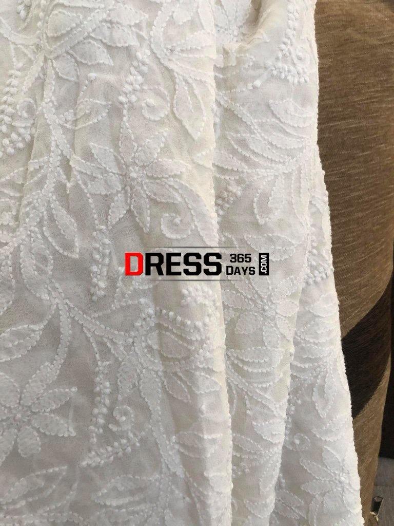Ivory Chikankari Running Fabric-Pure Georgette Suits