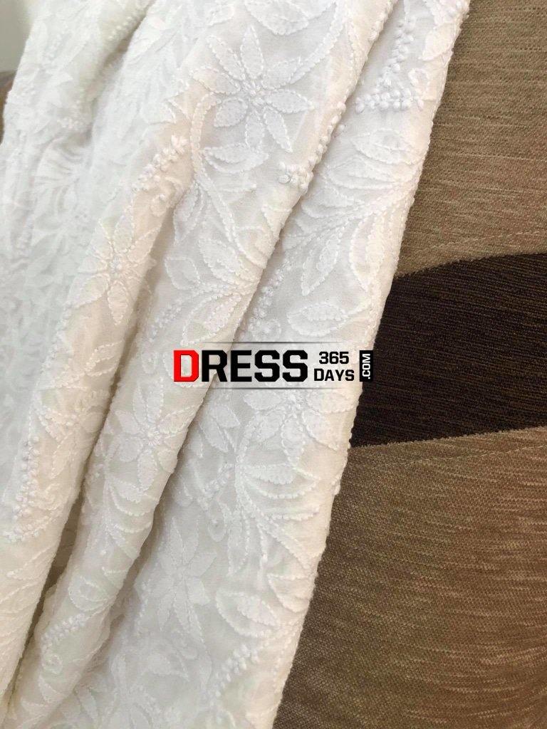 Ivory Chikankari Running Fabric-Pure Georgette Suits