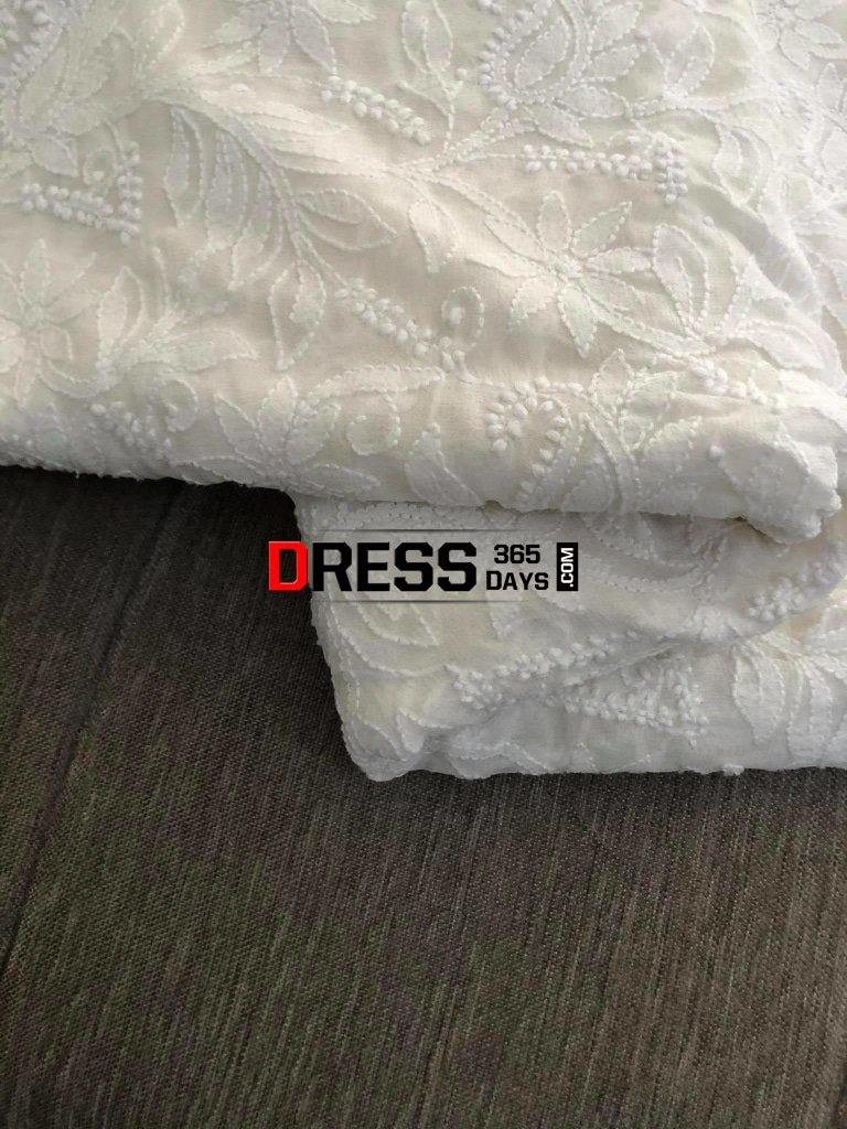 Ivory Chikankari Running Fabric-Pure Georgette Suits