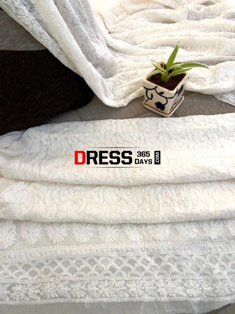 Ivory Chikankari Suit With Embroidered Dupatta Suits