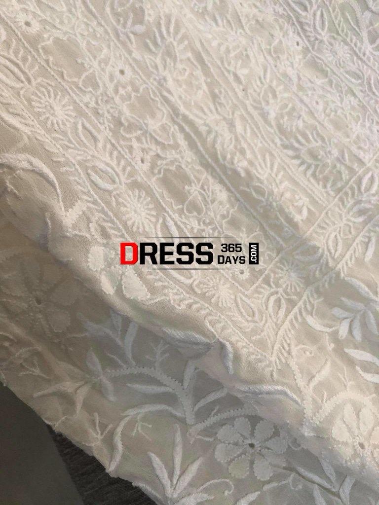Ivory Fine Chikankari Front Back Embroidered Suit Suits