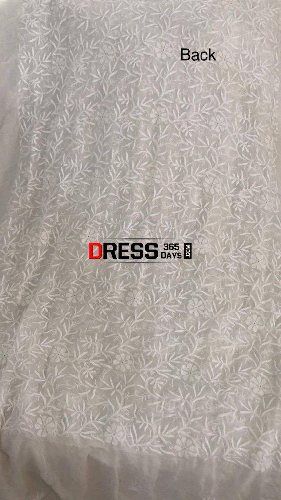 Ivory Fine Chikankari Front Back Embroidered Suit Suits