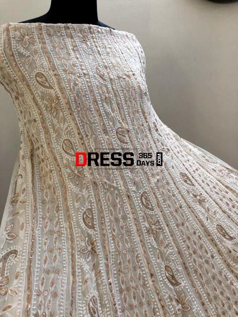 Ivory Gota Patti Chikankari Anarkali Suit