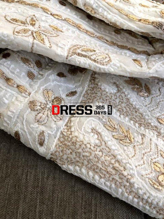 Ivory Gota Patti Chikankari Anarkali Suit
