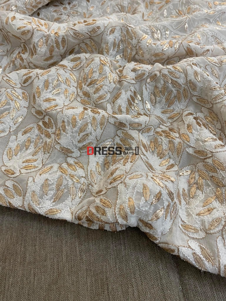 Ivory Gota Patti Chikankari Saree