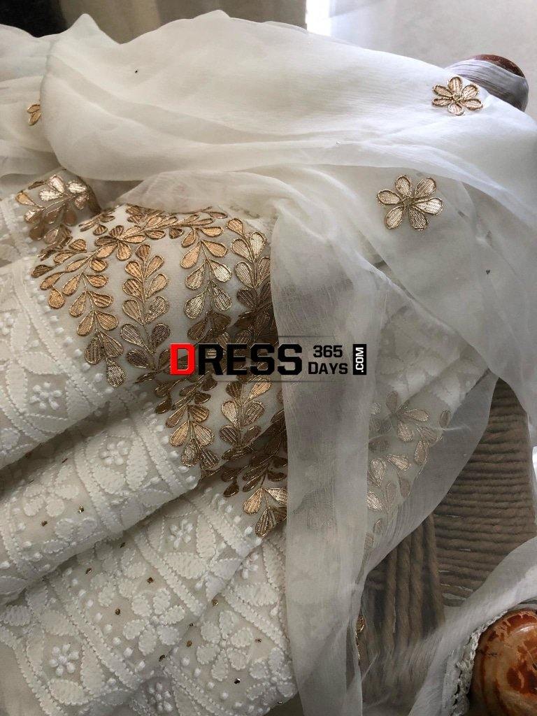 Ivory Gota Patti Chikankari Suit Suits