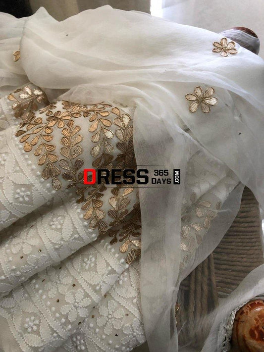 Ivory Gota Patti Chikankari Suit Suits