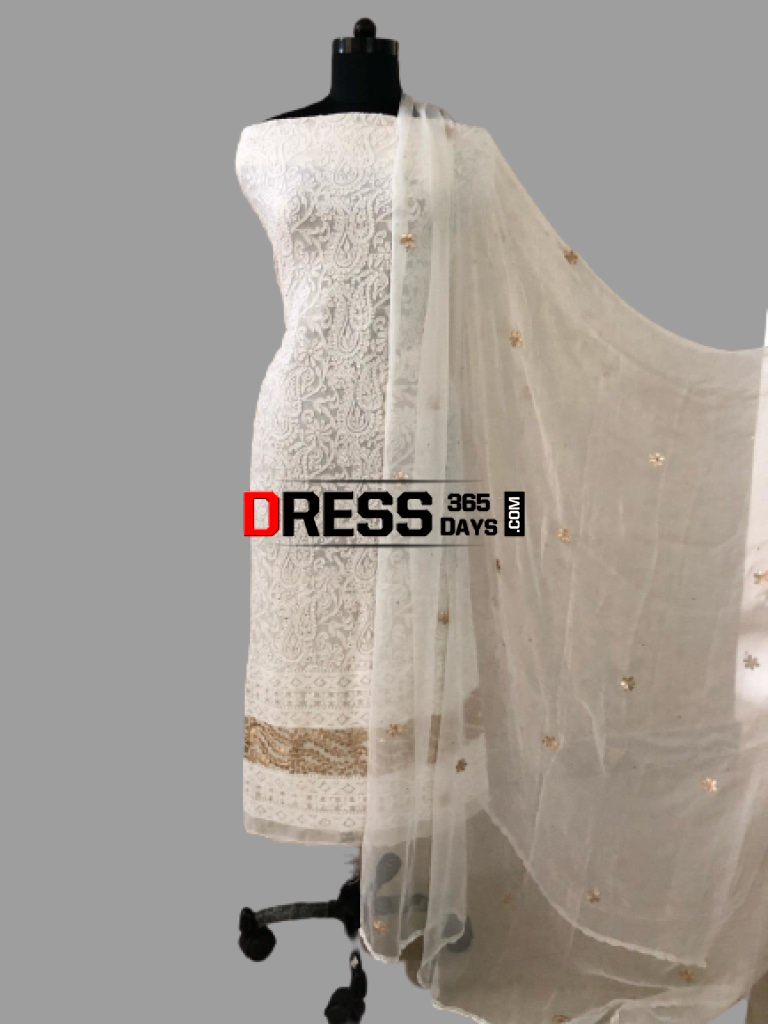 Ivory Gota Patti Chikankari Suit Suits