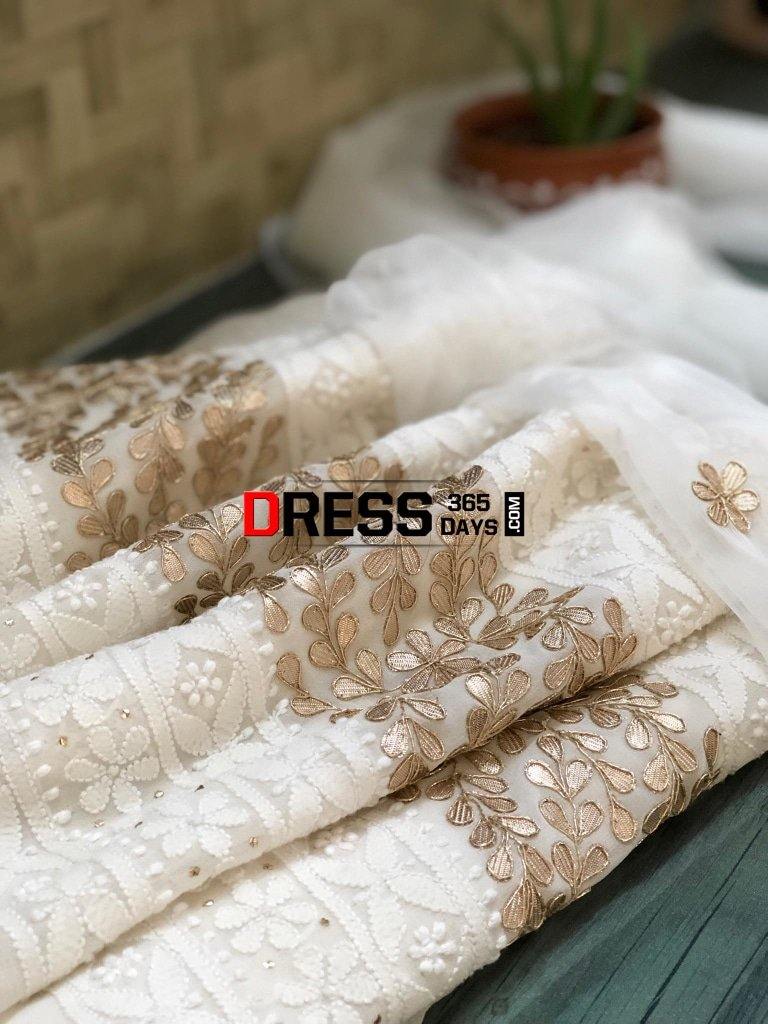 Ivory Gota Patti Chikankari Suit Suits