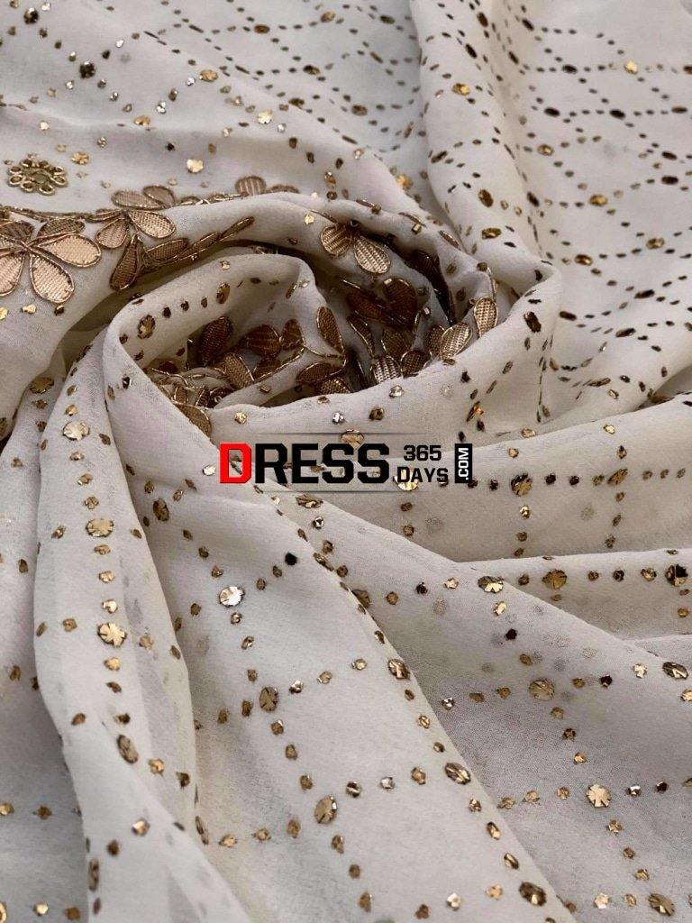 Ivory Gota Patti & Kamdani Suit Suits