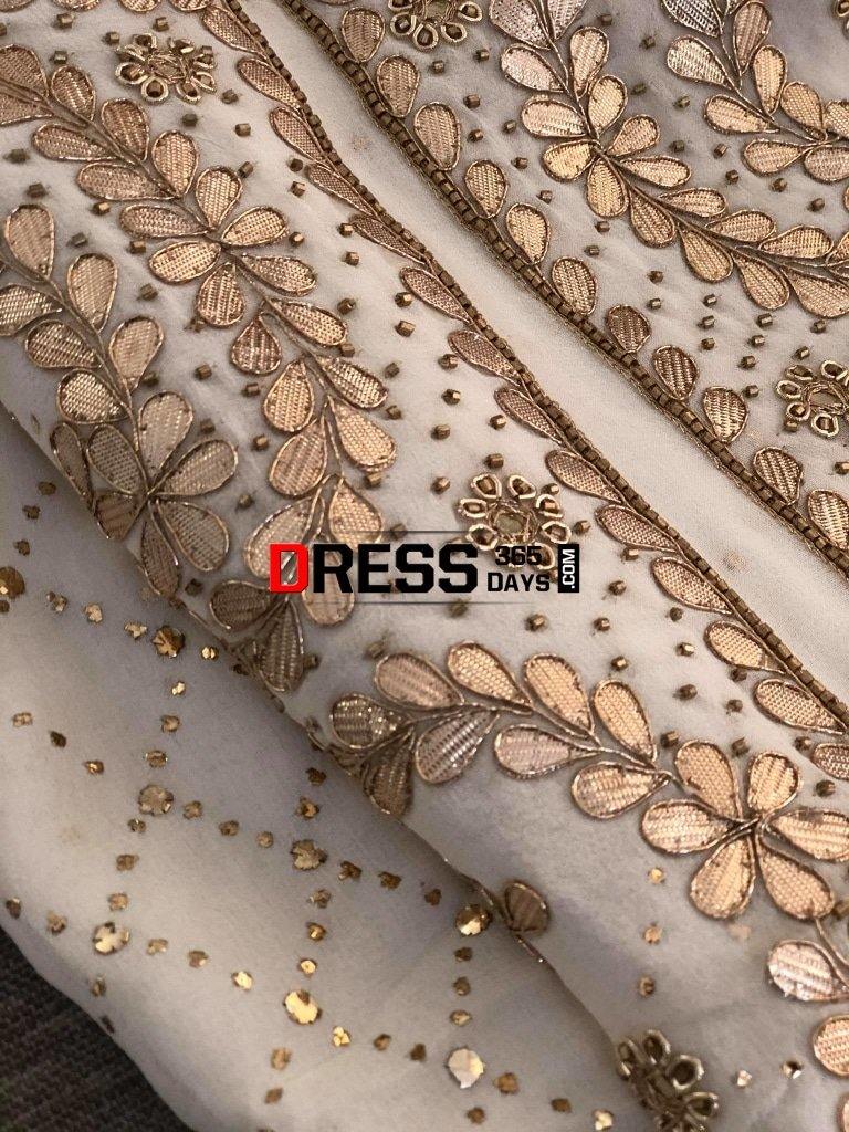Ivory Gota Patti & Kamdani Suit Suits