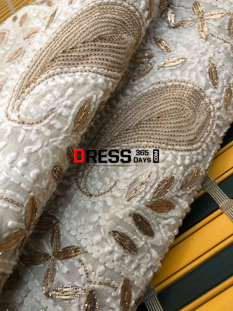 Party Wear Gota Patti Lucknow Chikankari Saree