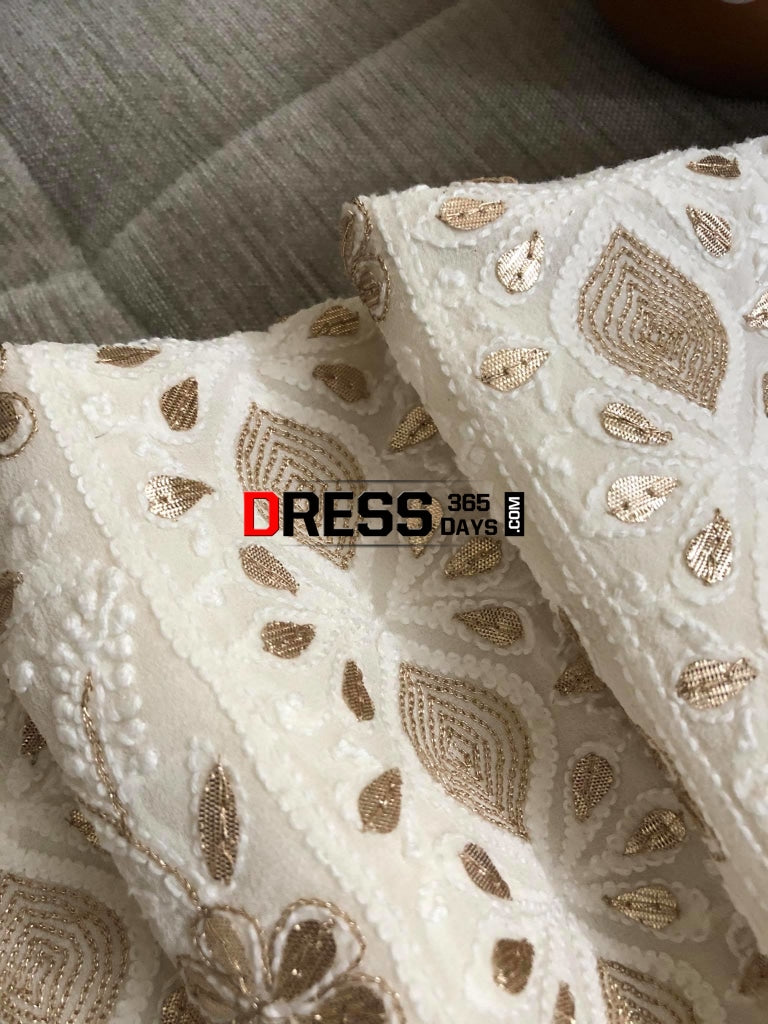 Ivory Gota Patti Lucknowi Chikankari Suit Suits