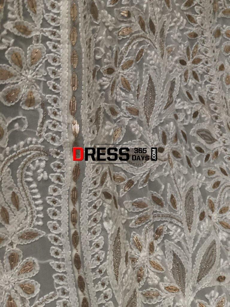 Ivory Gota Patti & Pearls Chikankari Lehenga Skirt (Only Skirt)