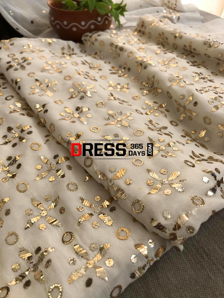 Ivory Hand Crafted Kamdani Suit Suits