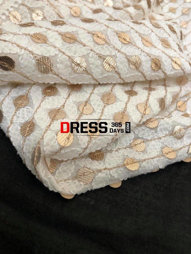 Ivory Hand Embroidered Gota Patti Chikankari Dupatta