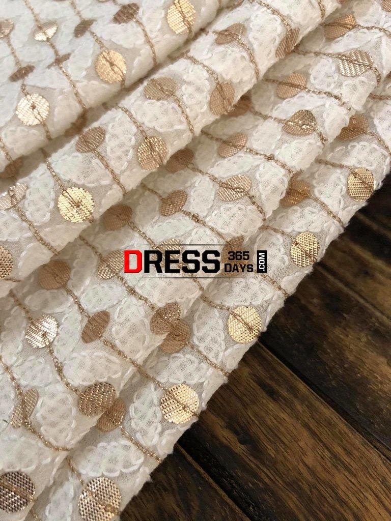 Ivory Hand Embroidered Gota Patti Chikankari Dupatta