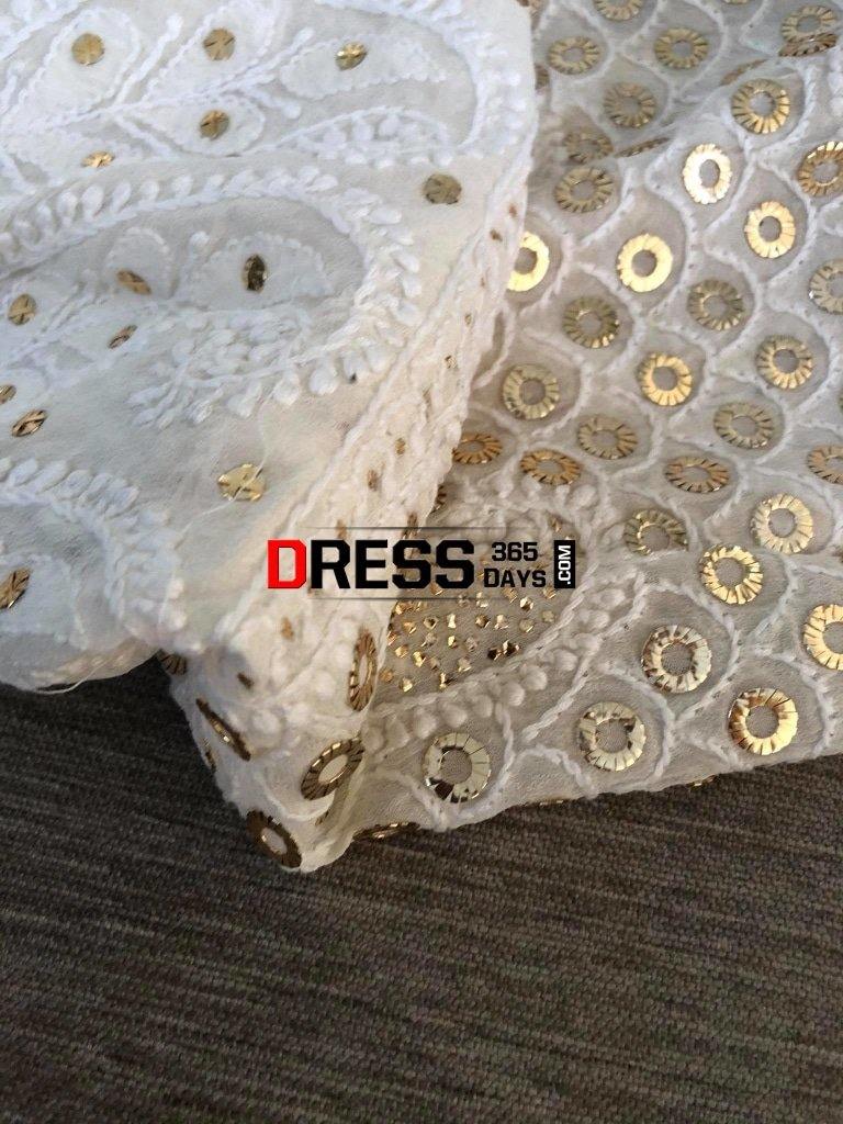 Ivory Hand Embroidered Kamdani Chikankari Sharara Set Suits