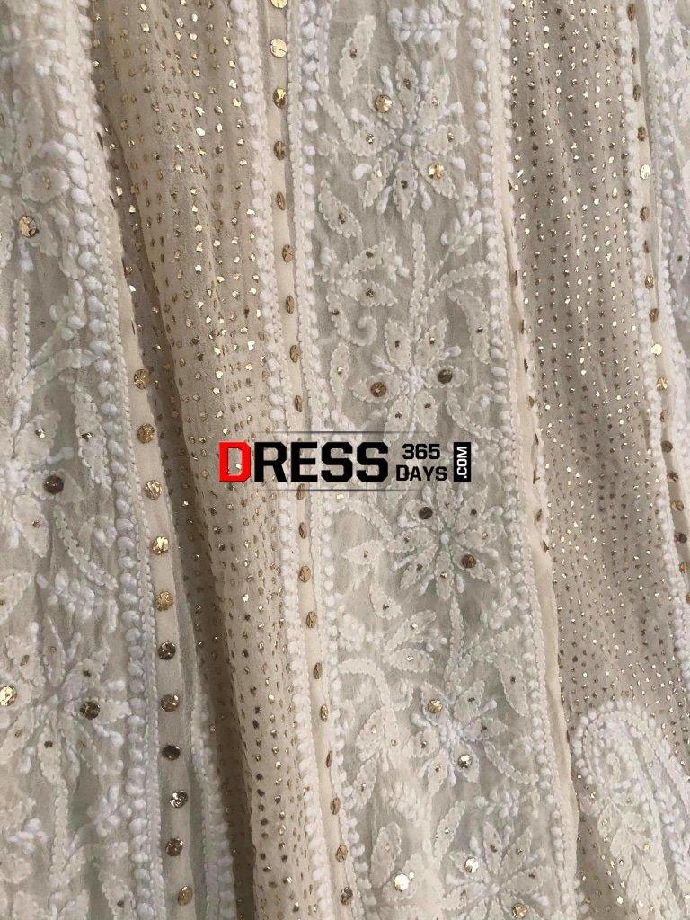 Ivory Kamdani Chikankari Anarkali Suit