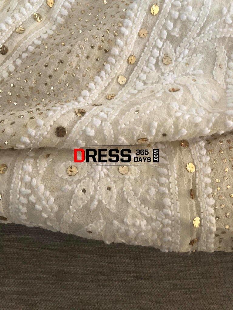 Ivory Kamdani Chikankari Anarkali Suit