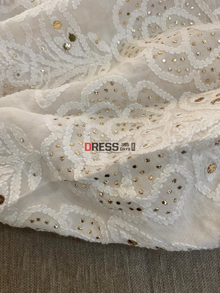 Ivory Kamdani Chikankari Lehenga Skirt (Lehenga Only)