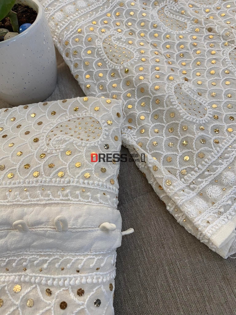 Ivory Kamdani Chikankari Sharara Set Suits