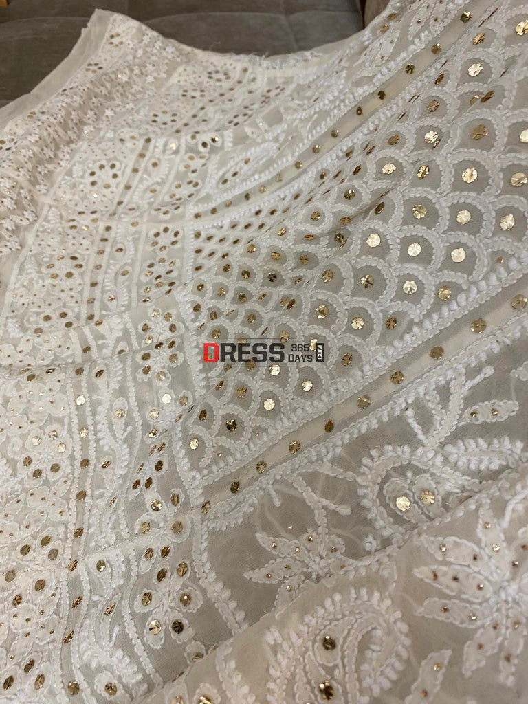Ivory Kamdani Lucknowi Lehenga Skirt