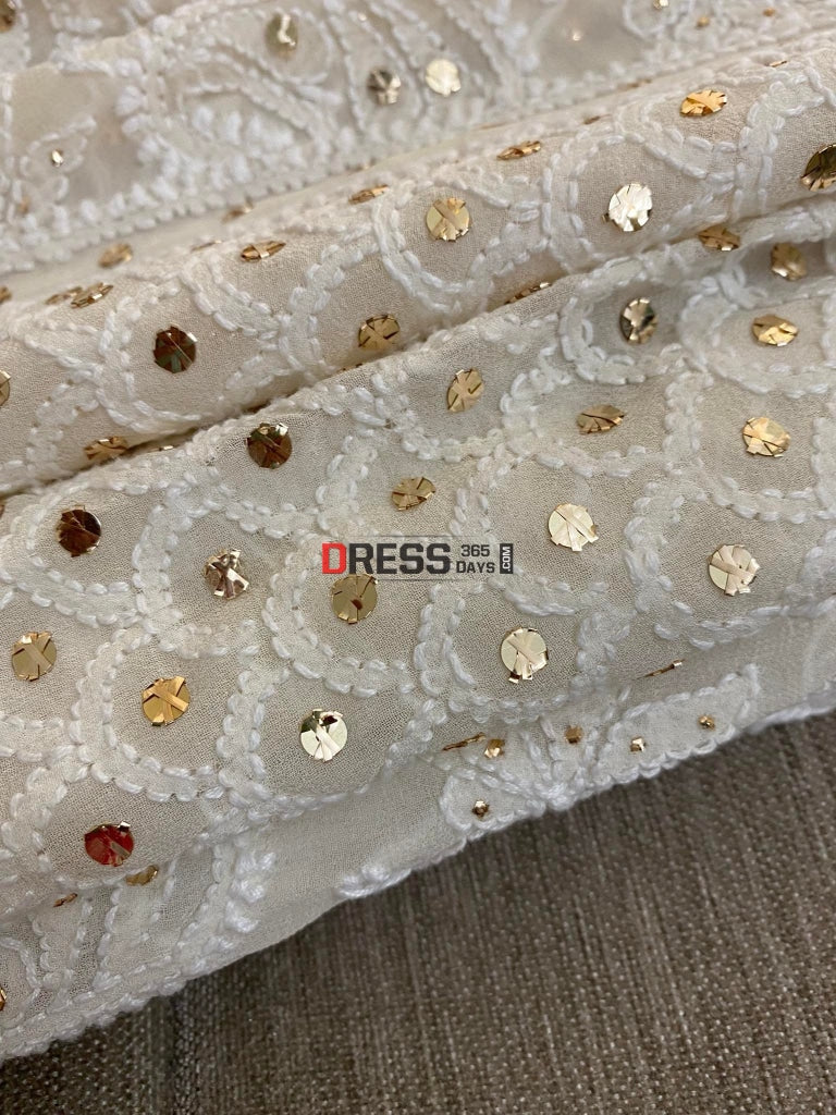 Ivory Kamdani Lucknowi Lehenga Skirt