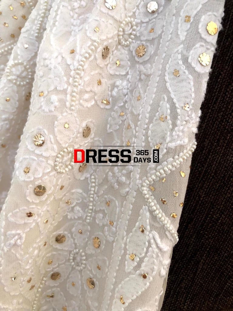 Ivory Kamdani & Pearl Chikankari Suit Suits
