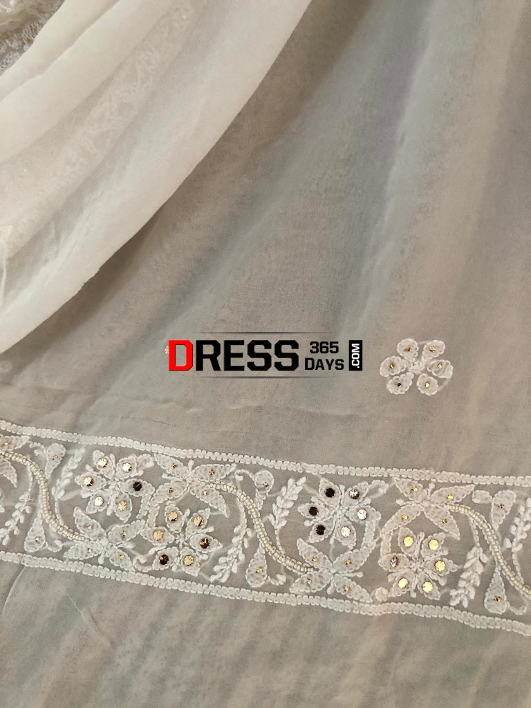 Ivory Kamdani & Pearl Chikankari Suit Suits