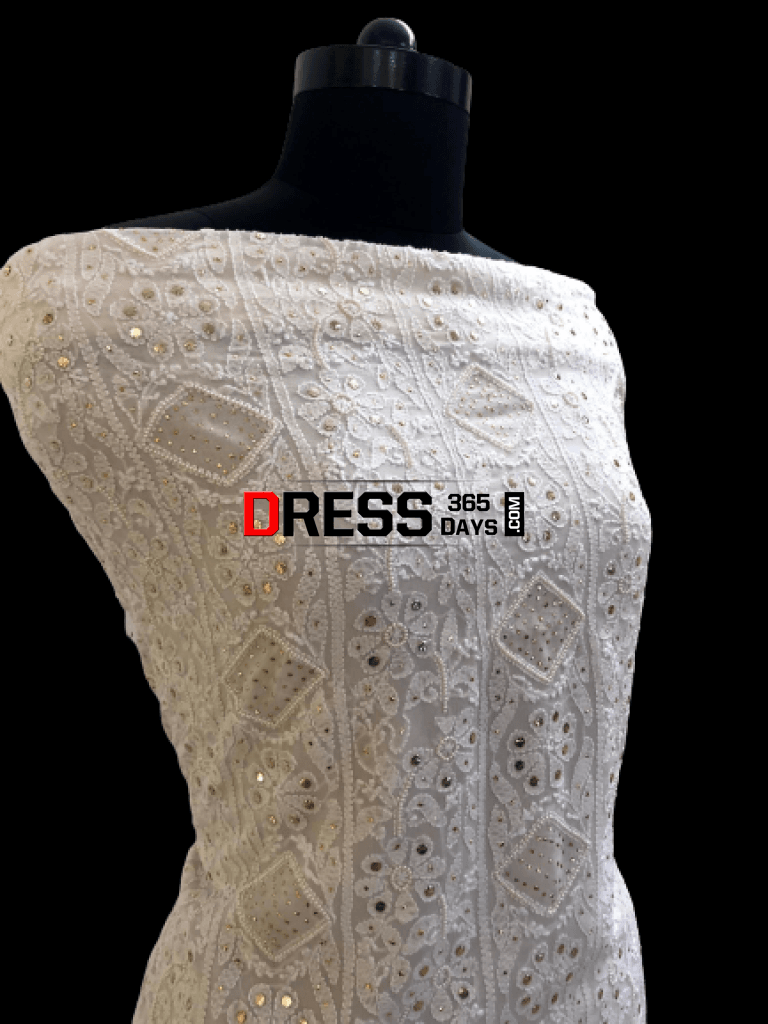 Ivory Kamdani & Pearl Chikankari Suit Suits