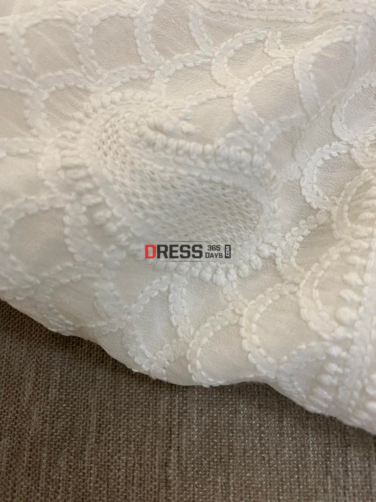 Ivory Lucknowi Chikankari & Hand Jaali Anarkali