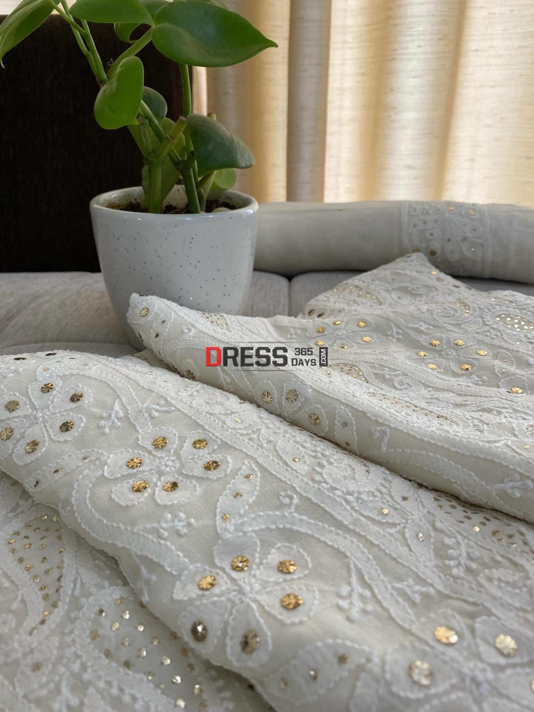 Ivory Lucknowi Chikankari Suit Suits