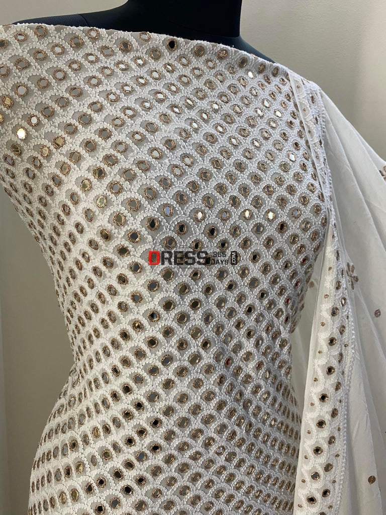 Ivory Mirror Chikankari Suit Suits