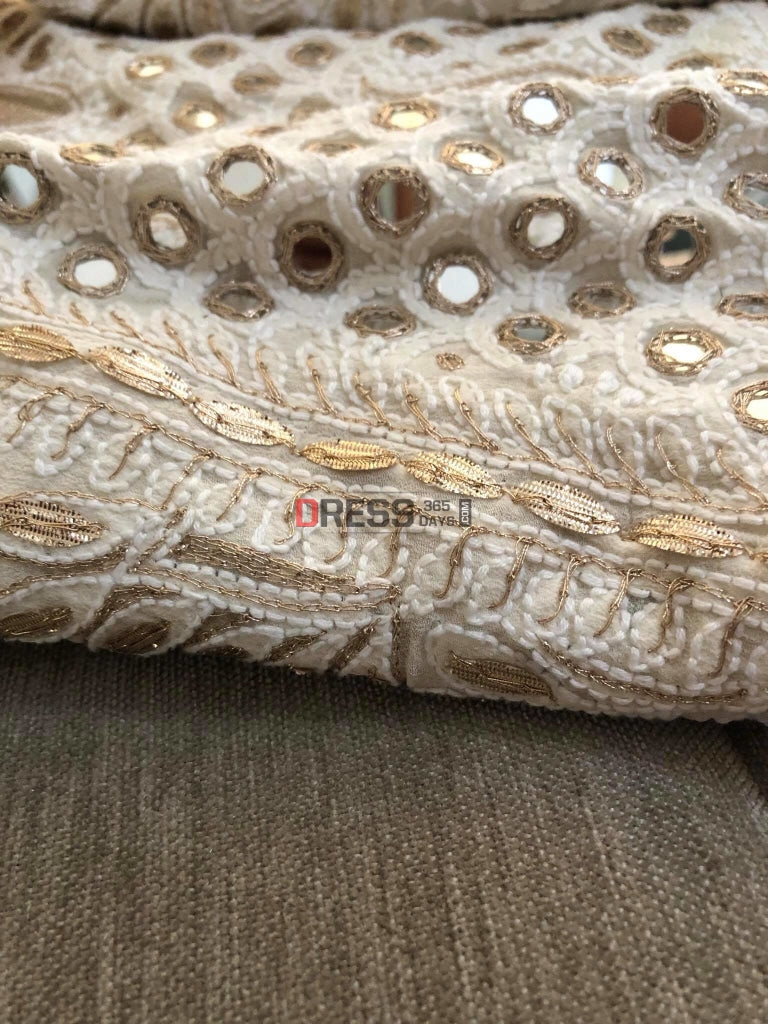 Ivory Mirror Gota Patti Chikankari Lehenga Set