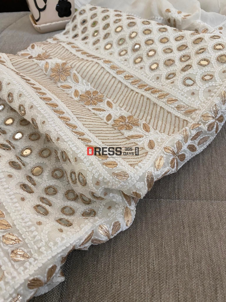 Ivory Mirror & Gota Patti Chikankari Suit Suits
