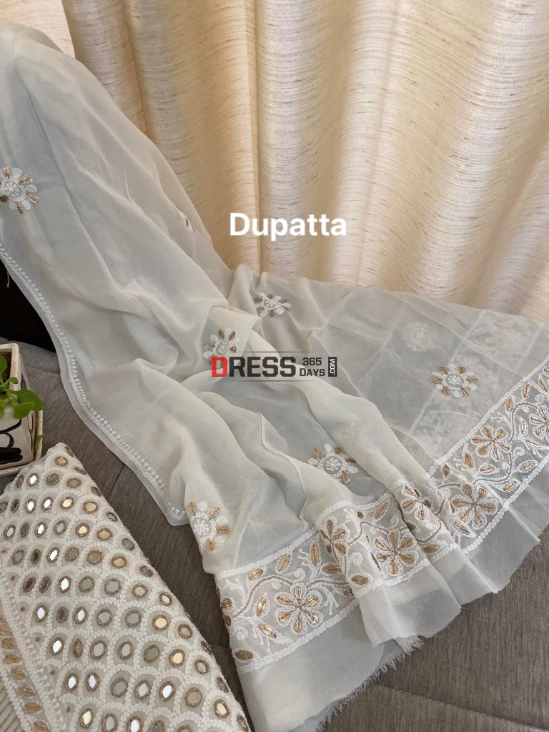Ivory Mirror & Gota Patti Chikankari Suit Suits