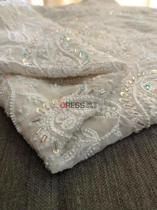 Ivory Pearl Lucknowi Suit Chikankari Suits