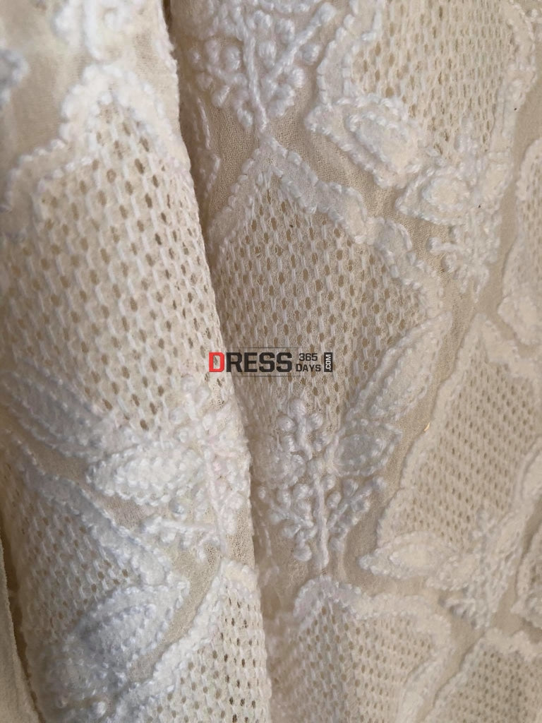 Ivory Pure Georgette Hand Jaali Suit Chikankari Suits