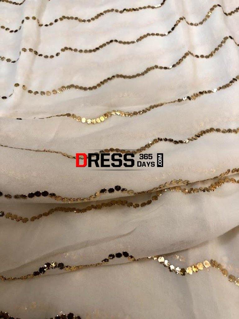 Ivory Pure Georgette Kamdani Dupatta Chikankari