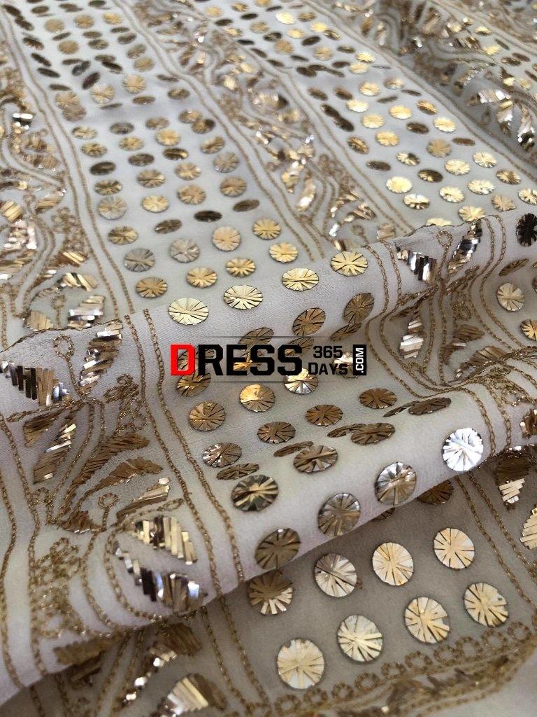 Ivory Pure Georgette Kamdani Suit Chikankari Suits